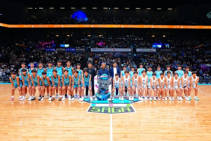 佐賀バルーナーズU15(男子・女子)の壮行会をしました。